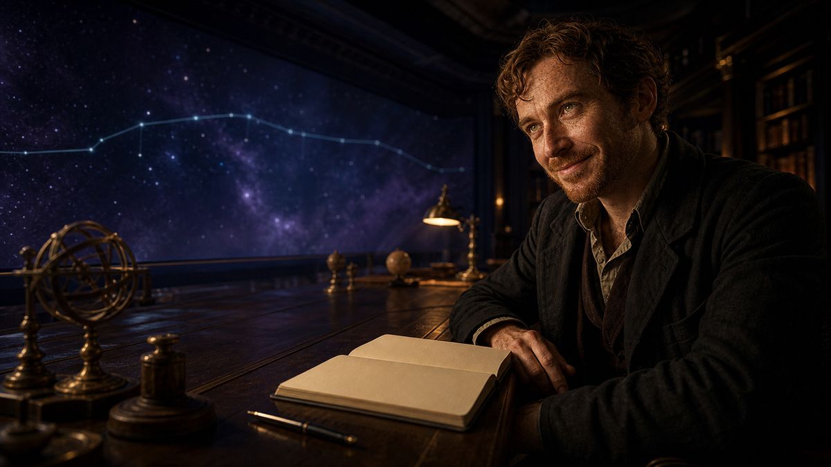 AI-assisted wide star-map scene in which one route remains dim while fictional Cillian records it rather than erasing it.